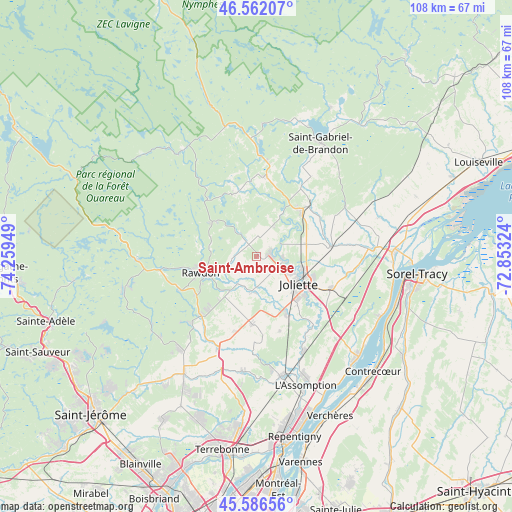 Saint-Ambroise on map