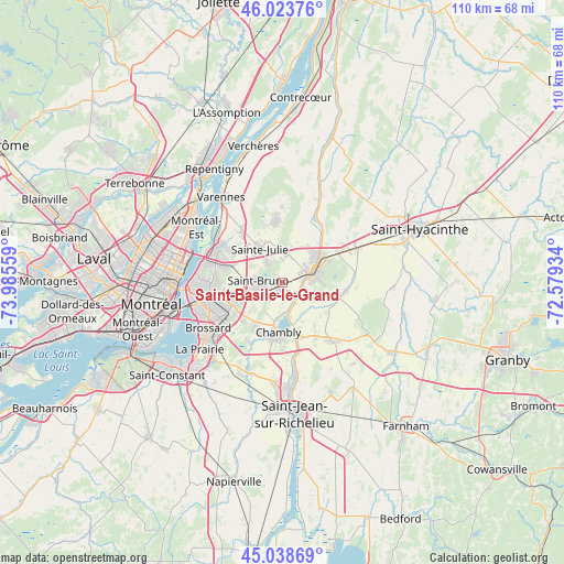 Saint-Basile-le-Grand on map