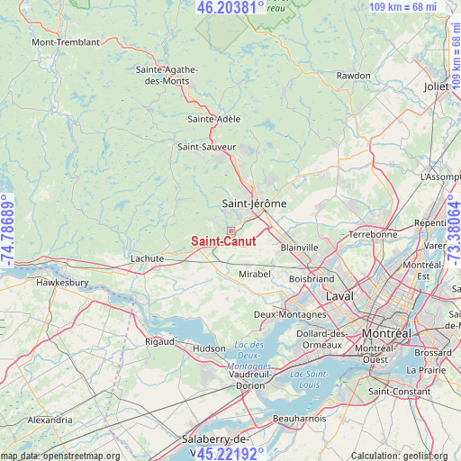 Saint-Canut on map