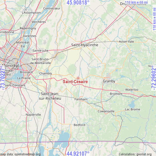 Saint-Césaire on map