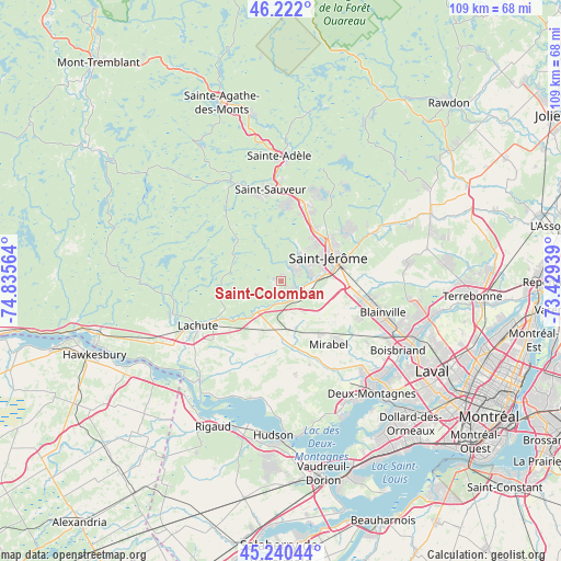 Saint-Colomban on map