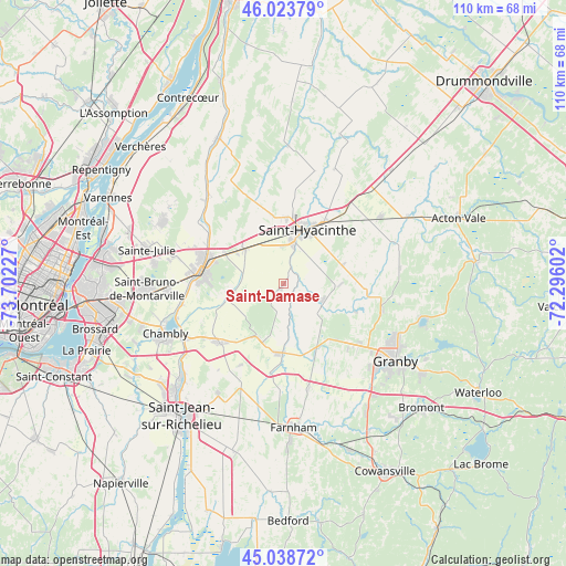 Saint-Damase on map