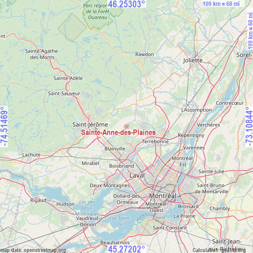 Sainte-Anne-des-Plaines on map