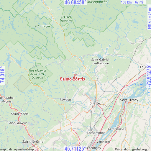 Sainte-Béatrix on map