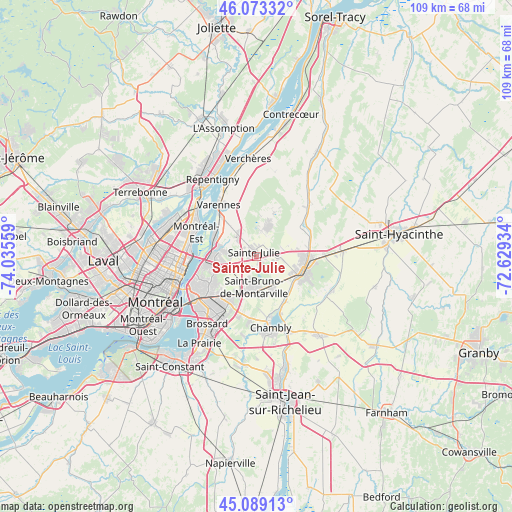 Sainte-Julie on map