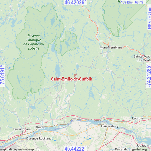 Saint-Émile-de-Suffolk on map