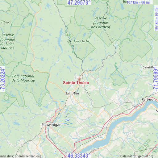 Sainte-Thècle on map