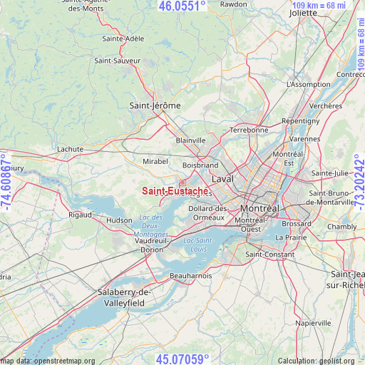 Saint-Eustache on map
