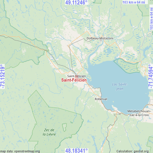 Saint-Félicien on map