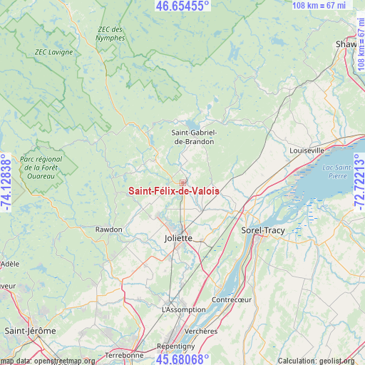 Saint-Félix-de-Valois on map