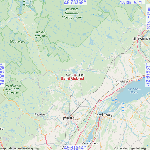 Saint-Gabriel on map