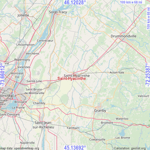 Saint-Hyacinthe on map
