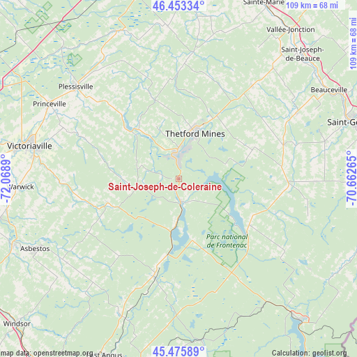 Saint-Joseph-de-Coleraine on map