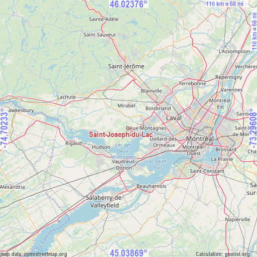 Saint-Joseph-du-Lac on map