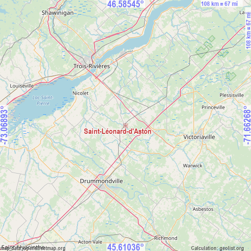 Saint-Léonard-d'Aston on map