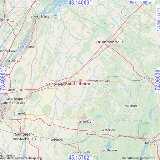 Saint-Liboire on map