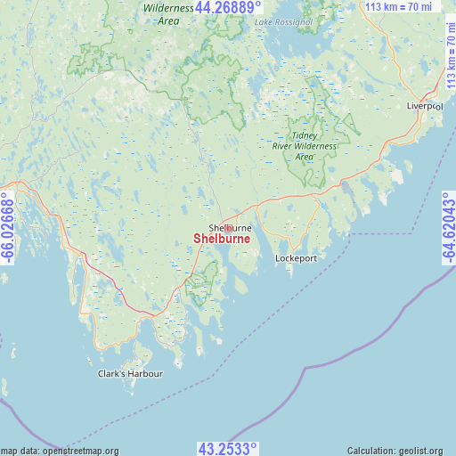 Shelburne on map