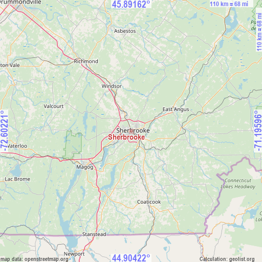 Sherbrooke on map