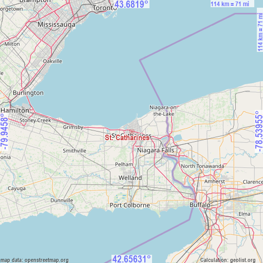 St. Catharines on map