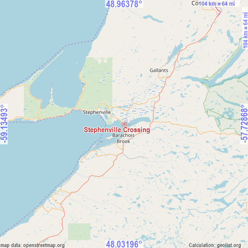 Stephenville Crossing on map