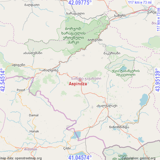 Aspindza on map