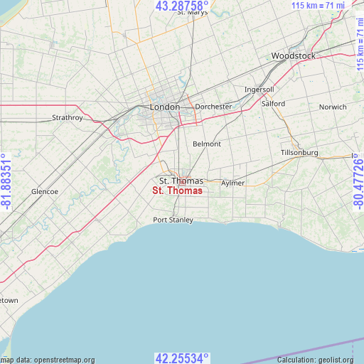 St. Thomas on map