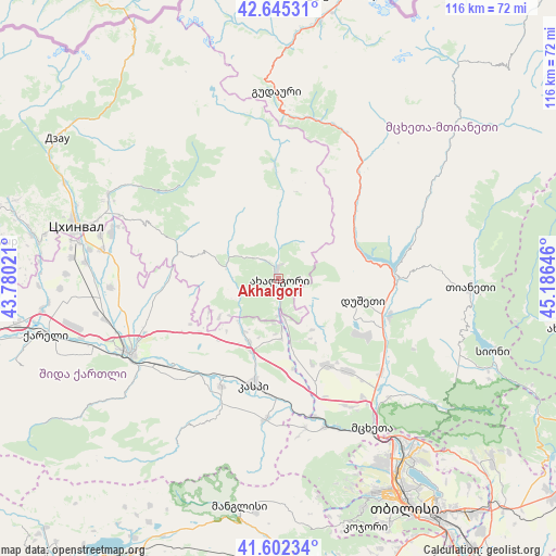 Akhalgori on map