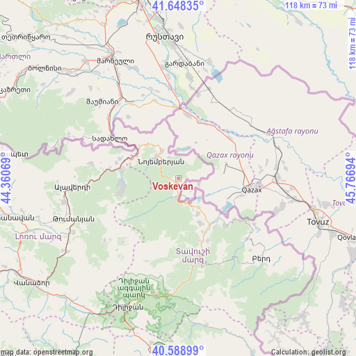 Voskevan on map