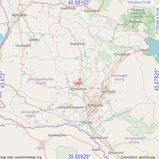 Ushi on map