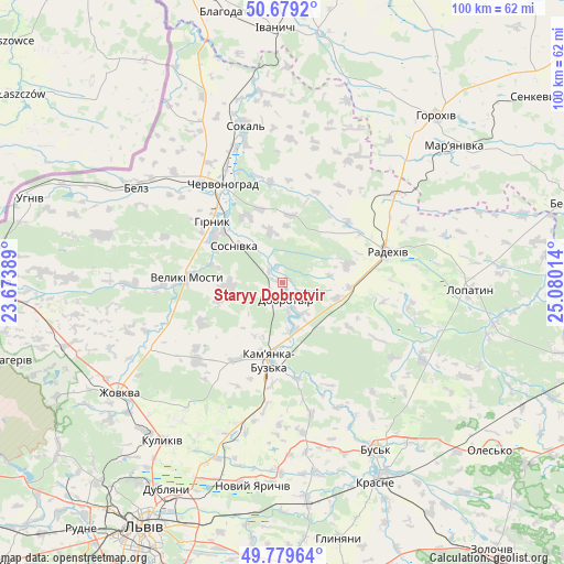 Staryy Dobrotvir on map