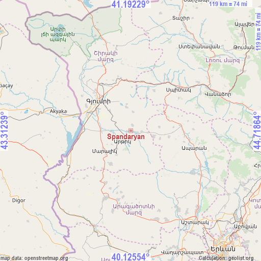 Spandaryan on map