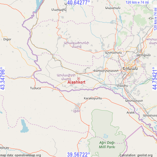 Alashkert on map