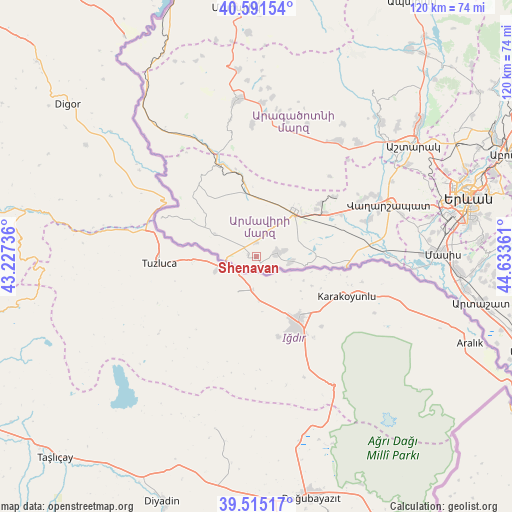 Shenavan on map
