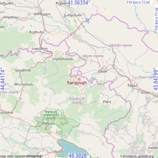 Sarigyugh on map