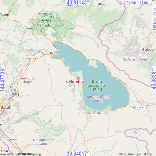 Noratus on map