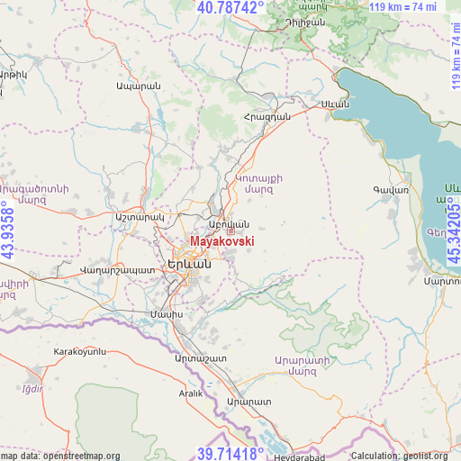 Mayakovski on map