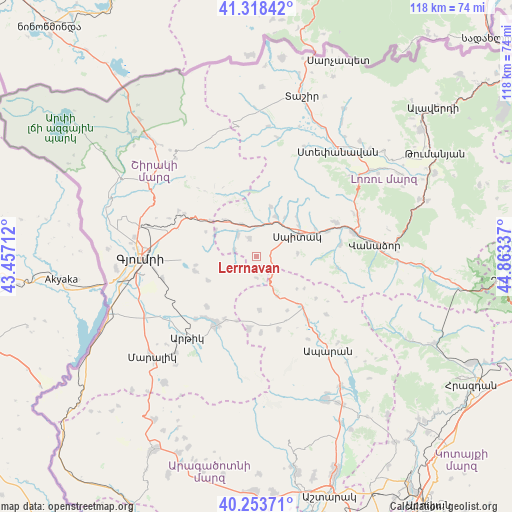 Lerrnavan on map