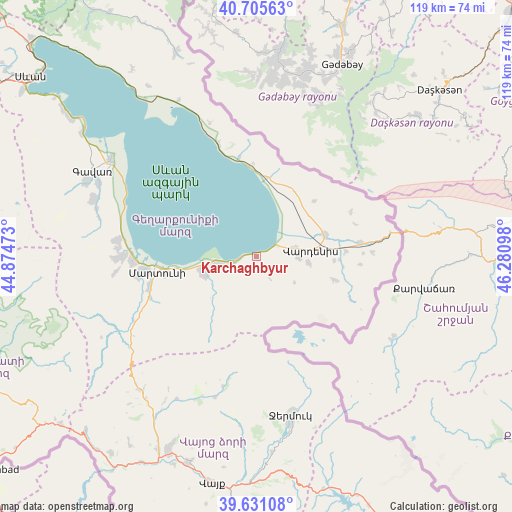 Karchaghbyur on map