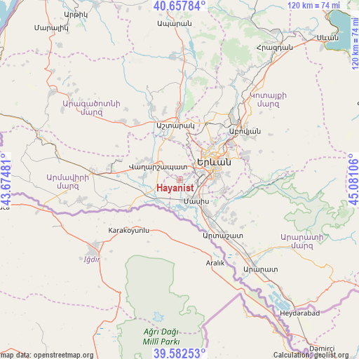 Hayanist on map