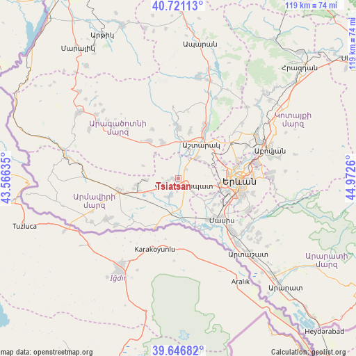 Tsiatsan on map