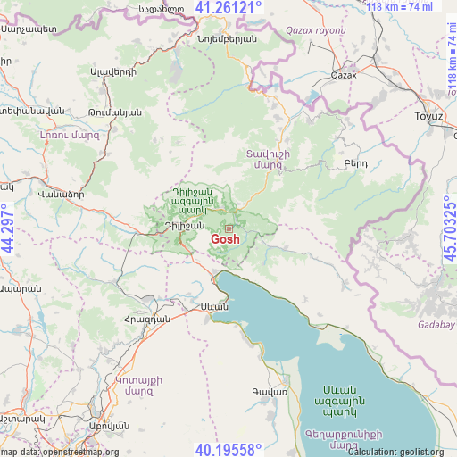 Gosh on map