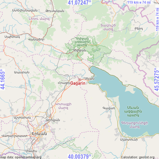 Gagarin on map