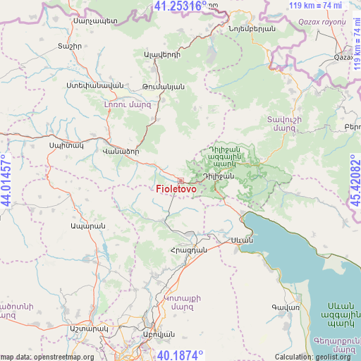 Fioletovo on map