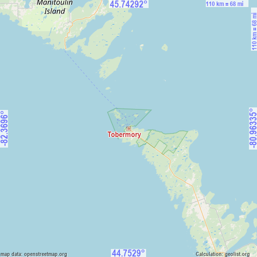 Tobermory on map