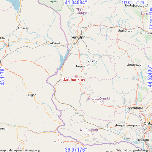 Dzit’hank’ov on map