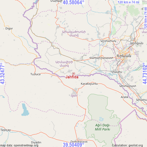 Janfida on map