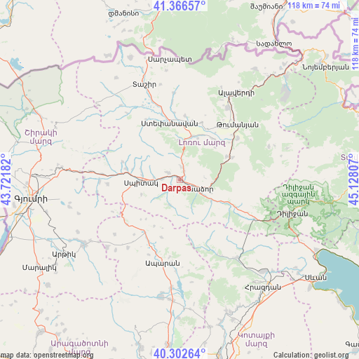 Darpas on map