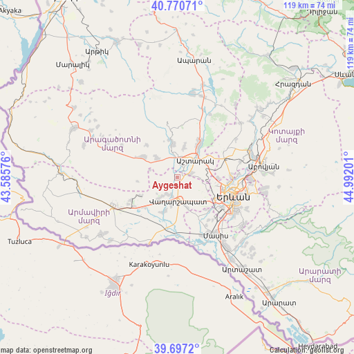 Aygeshat on map