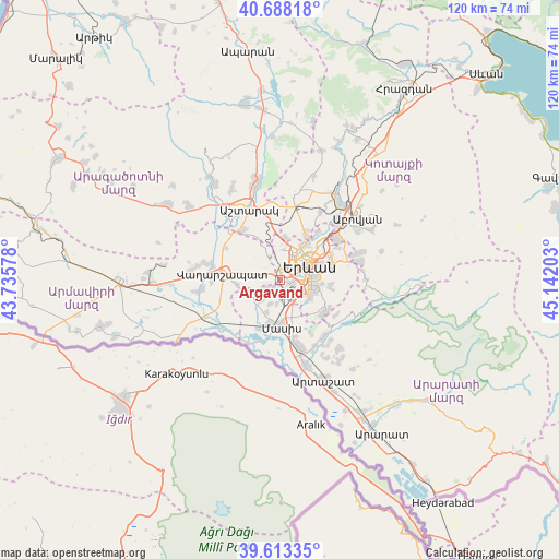 Argavand on map