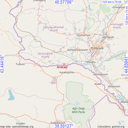 Arazap’ on map